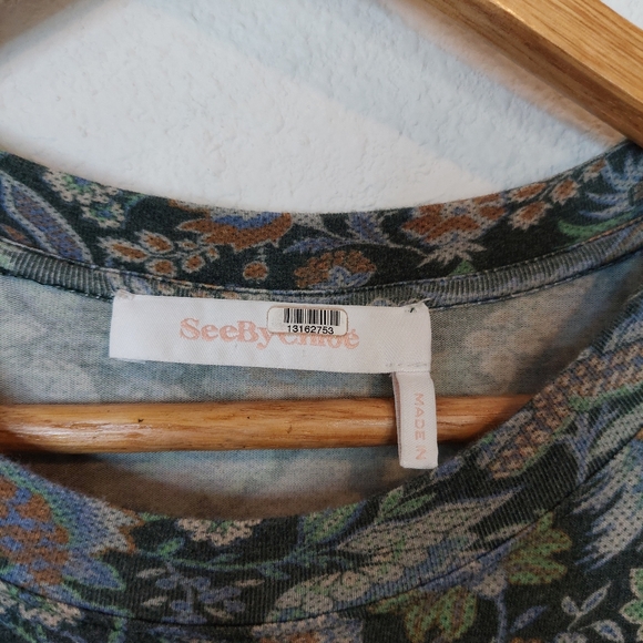 See By Chloe Floral Longsleeve Wool Blend Layered Fairy Dress Size XL - Picture 4 of 10